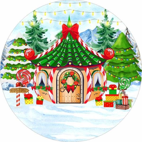 Painel Redondo C/ Elástico 1,50m Natal - Fadrix Imagem de Painel Redondo C/ Elástico 1,50m Natal