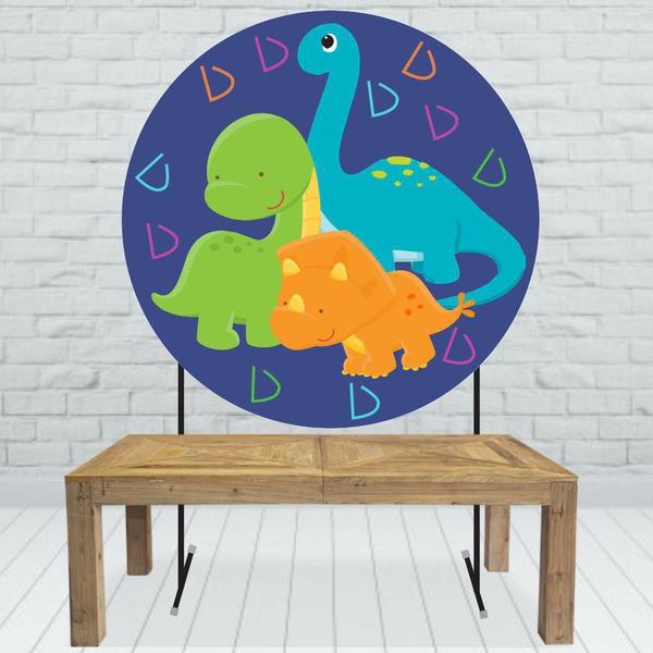 Imagem de Painel Redondo De Festa Dinossauro Baby Cute  130M - Bbd02