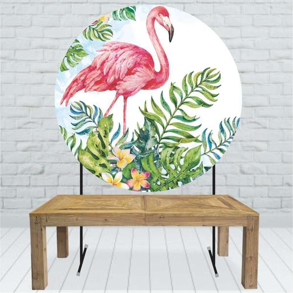 Painel Redondo De Festa Flamingo 150X150 - Fla01 - X4adesivos Imagem de Painel Redondo De Festa Flamingo 150X150 - Fla01