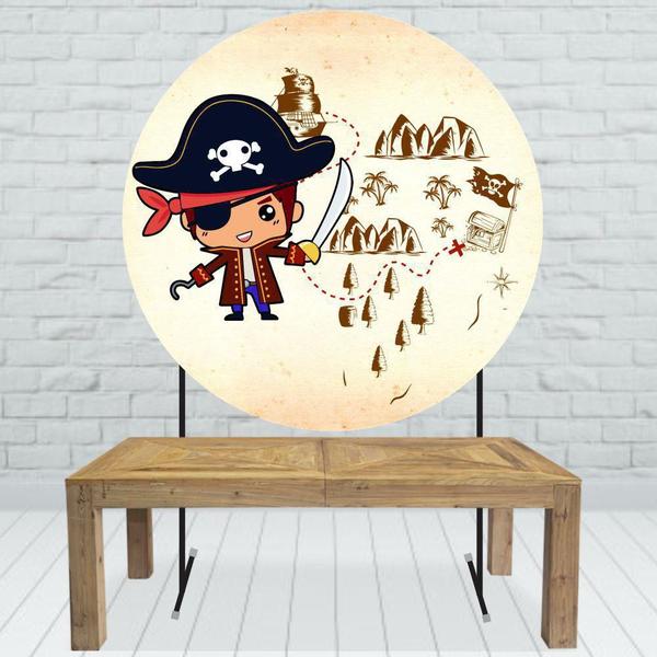 Imagem de Painel Redondo De Festa Pirata Cute 150X150 - Prc01