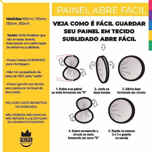 Imagem de Painel Redondo Dia Das Mães Abre Fácil Tecido 1,50M X 1,50M