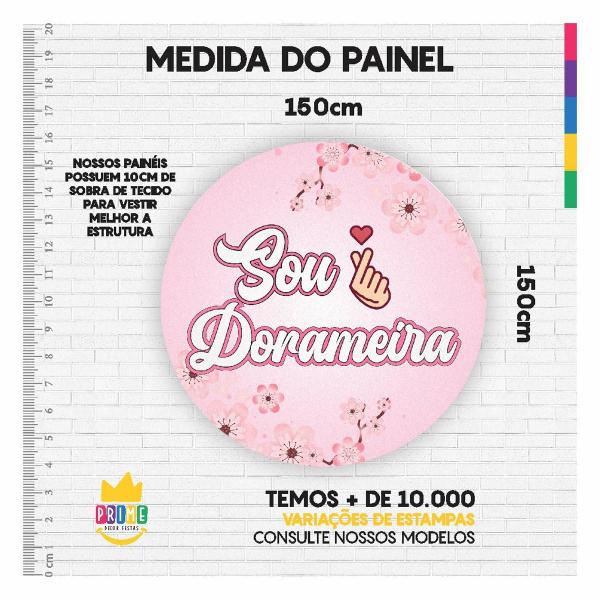 Imagem de Painel Redondo Dorama Aniversário 3D Tecido 1,50M X 1,50M