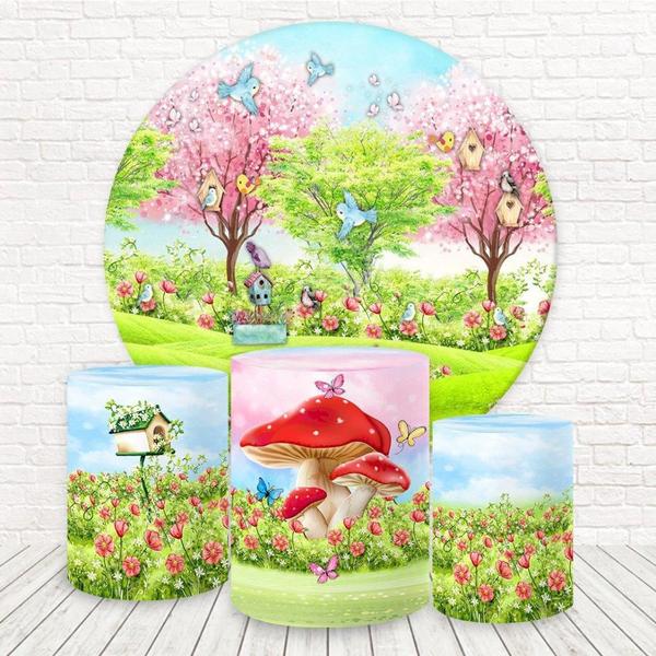 Imagem de Painel Redondo E Capas 3D Sublimado Jardim Fkpc-1670