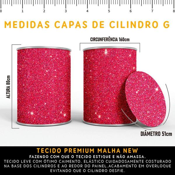 Imagem de Painel Redondo E Capas De Cilindro Sublimados Barbie