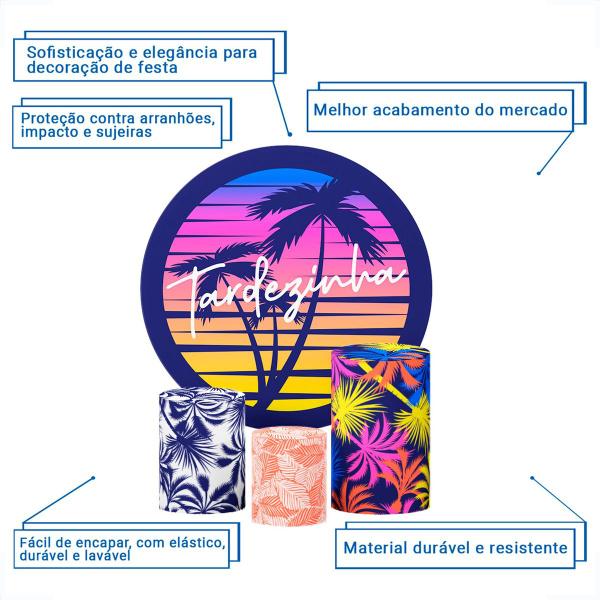 Painel Redondo Sublimado 1,5m Tecido Elástico + Capas Cilindro - Decoraset Imagem de Painel Redondo Sublimado 1,5m Tecido Elástico + Capas Cilindro