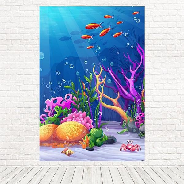 Imagem de Painel Retangular 3D Sublimado Fundo Do Mar 1,5X2,2 Frt-2444