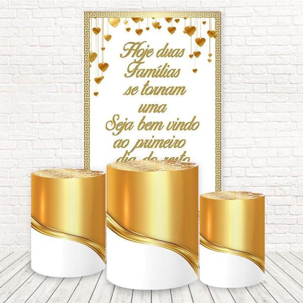 Imagem de Painel Retangular Capas Tecido Sublimado Casamento Fkpc-1406