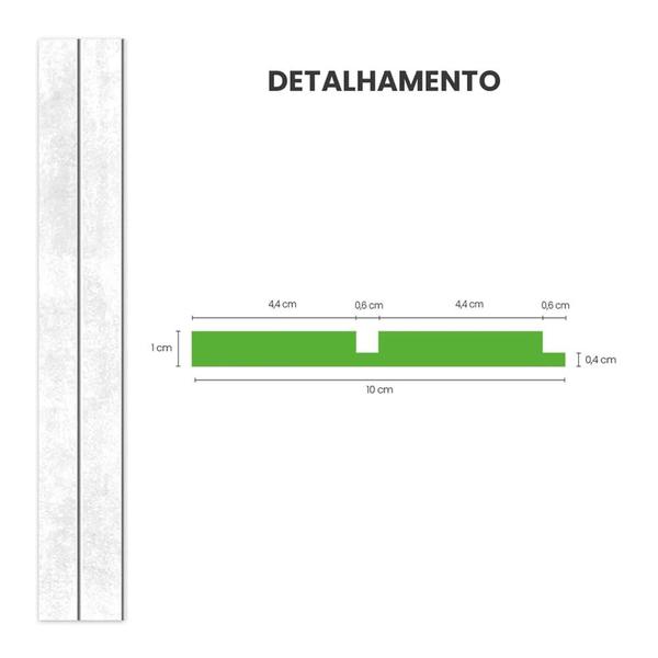 Imagem de Painel Ripado Autocolante Meu Rodapé (aplique você mesmo) Urban Plus White - 2,5m