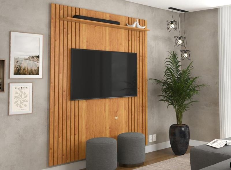 Imagem de Painel Ripado DE 1.80m Para TV Até 75'' Cor Cinamomo