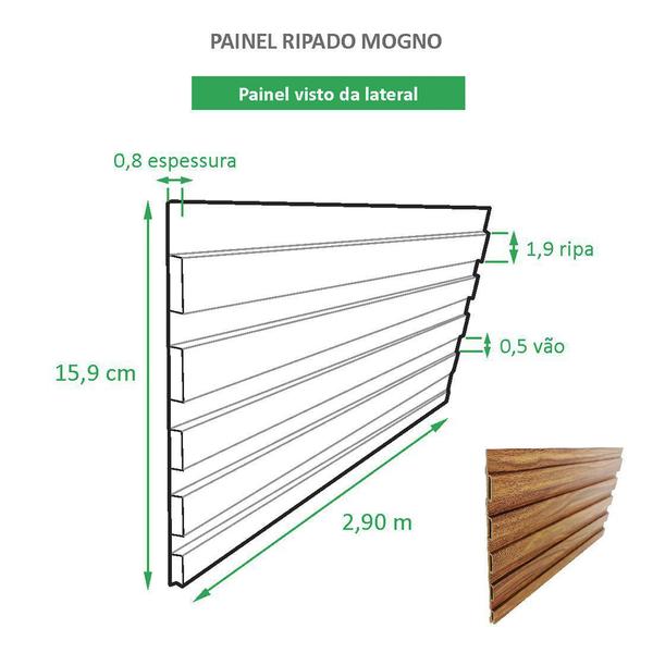 Imagem de Painel Ripado Ecológico RENO Mogno - Placa com 15,9cm de largura.