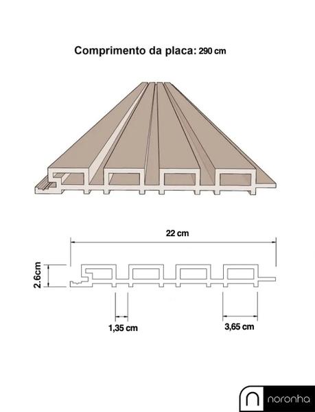 Imagem de Painel Ripado Externo Cor Cumaru 2,90m x 20cm