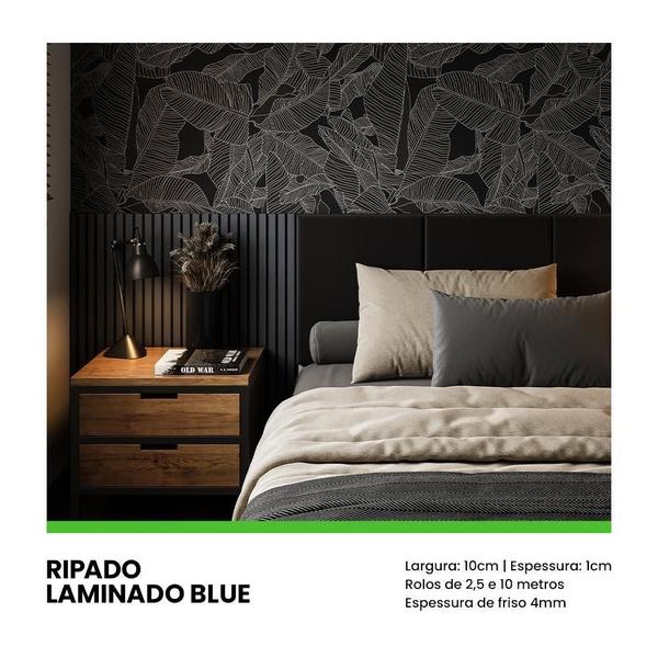 Imagem de Painel Ripado Laminado 10cm Blue Eva Autocolante 10 Metros