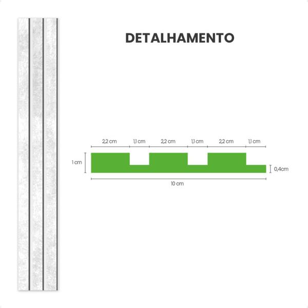 Imagem de Painel Ripado Laminado De Eva Autocolante Flexível Rolo 10Mt