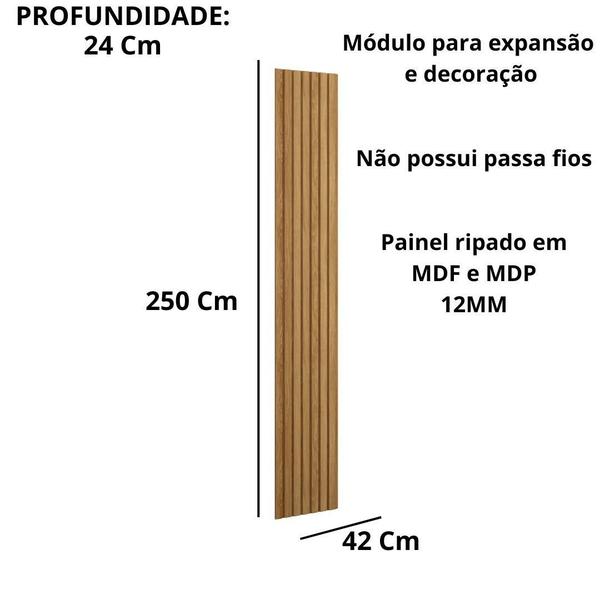 Imagem de Painel Ripado Modular Bali 0.42 Freijó (2500) - Lukaliam Móveis