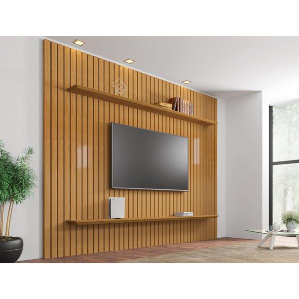 Painel Ripado para TV Até 65 Polegadas 2 Prateleiras Roma - RV Móveis Painel Ripado para TV Até 65 Polegadas 2 Prateleiras Roma - RV Móveis