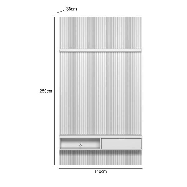 Imagem de Painel Ripado para TVs até 75 Polegadas Modular 1 Nicho 1 Prateleira