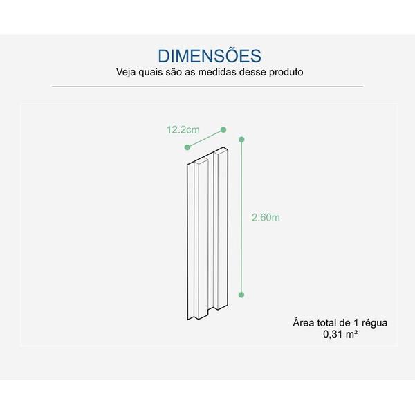 Imagem de Painel Ripado Poliestireno EspaçoWall Ipê 12,2cm x 260cm