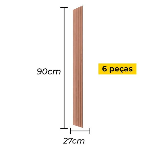 Imagem de Painel Ripado Versátil Modular: Kit 06 unid. 90x27cm larg. (1,45m²)