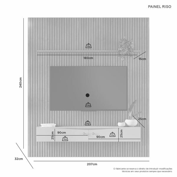 Imagem de Painel Riso 240 X 207cm Candian com Nicho