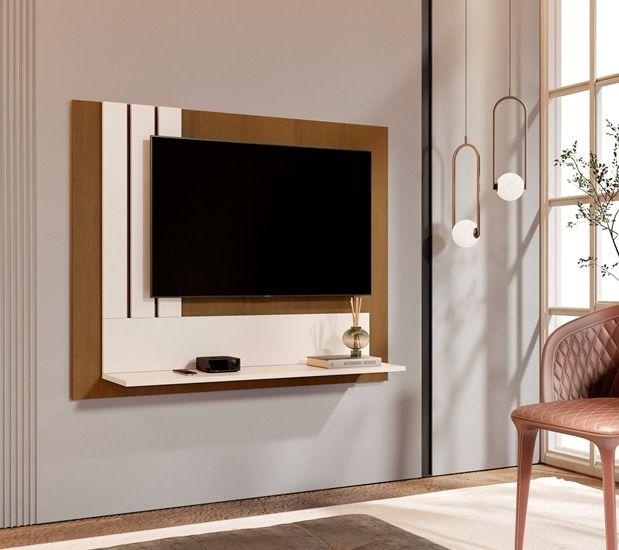 Imagem de Painel Sala Para TV até 43 Polegadas 5119 Smart - Nature / Off White - JM Casa dos Moveis