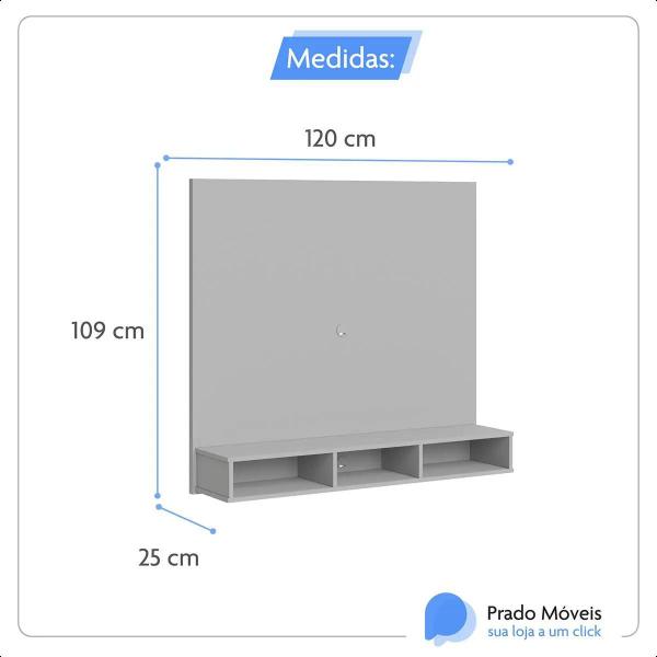 Imagem de Painel Sala Para TV Até 50 Polegadas Smart Plus - Cor:Off White Com Ripado Em 3D - Lojas GB Móveis