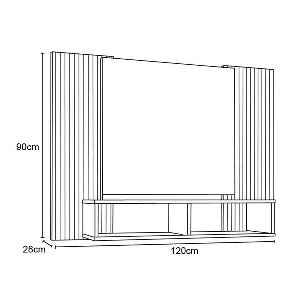 Imagem de Painel Sala Suspenso Navi Preto Fosco/Ripado - Bechara