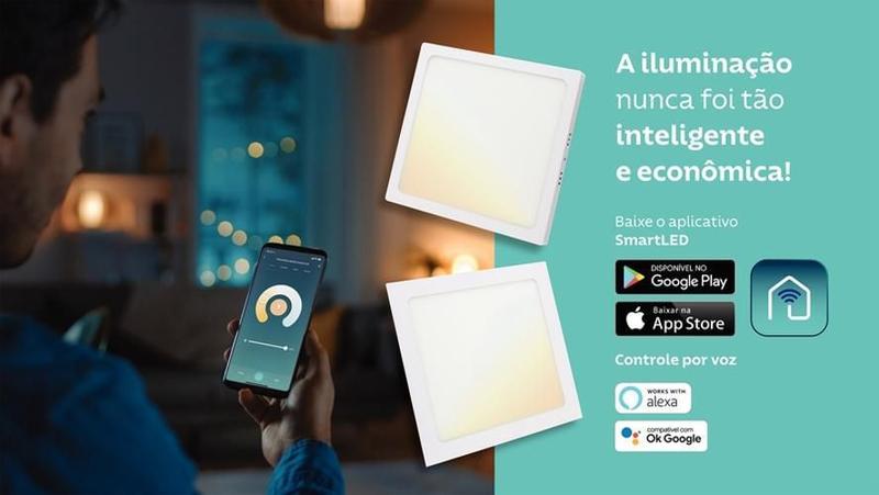 Imagem de Painel Smart Led Quadrado Sobrepor 18W Tramontina 58026/321