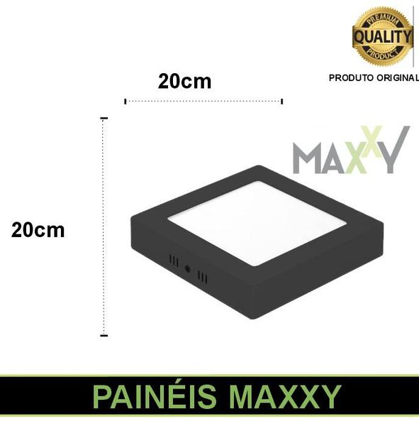 Imagem de Painel Sobrepor Led Quadrado Preto 18w Frio 6500k