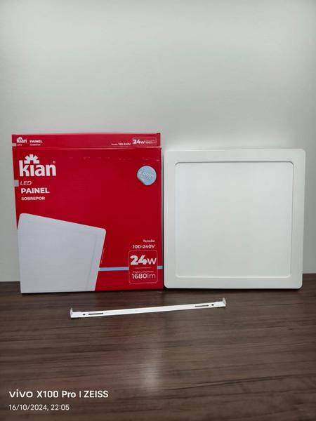 Imagem de Painel sobrepor slim 24w 6000k 1680lm bivolts branca fria  kian