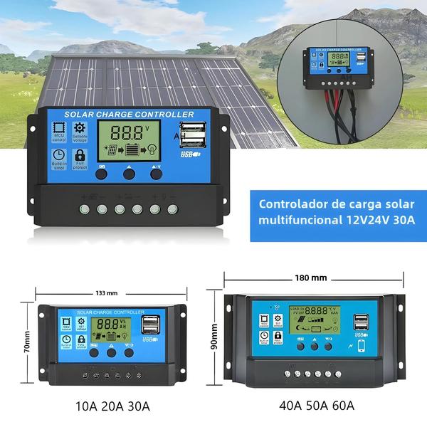 Imagem de Painel Solar 1000W 12V com Controlador 60A/100A - Carregador para Celular, RV, Carro e MP3