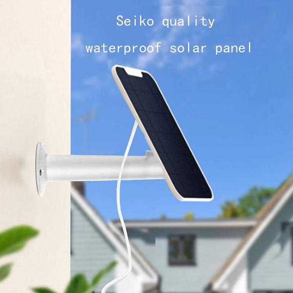 Imagem de Painel solar à prova de intempéries Câmera de segurança alimentada por bateria Fonte de alimentação do painel solar para câmera de segurança sem fio 5v 1a Micro USB Port Adjus