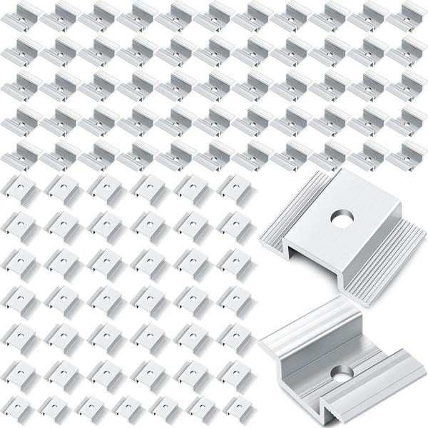 Imagem de Painel solar Mid Clamps Zhengmy, pacote com 100 unidades, liga de alumínio