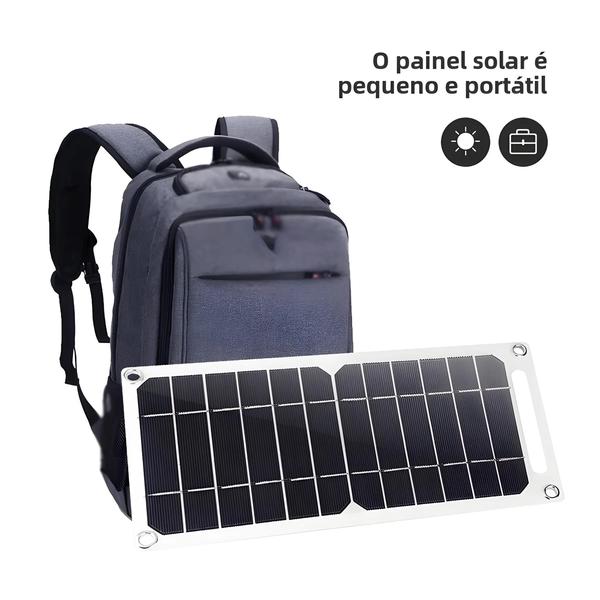 Imagem de Painel Solar Portátil Sunpower 35W - Carregador USB para Celular e Banco de Energia - Ideal para Camping