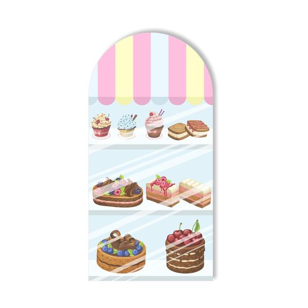 Imagem de Painel Sublimado Vertical Vitrine de Doces Patisserie Quitandas Candy Color 100x200cm