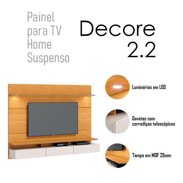 Imagem de Painel Suspenso Decore 2.2 com mesa de Centro Classic Nature Off White - Imcal