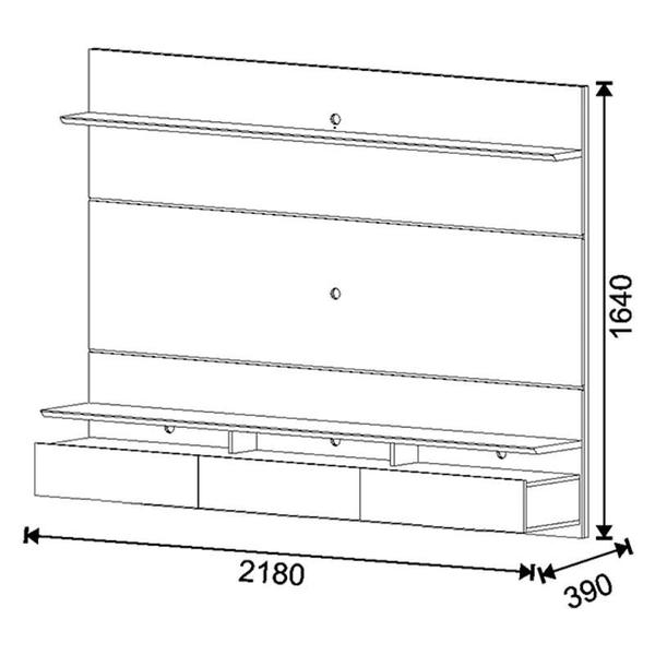 Imagem de Painel Suspenso Decore 2.2 com mesa de centro Classic Redonda Nature Off White - Imcal