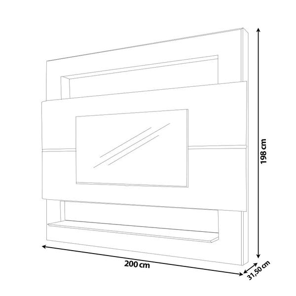 Imagem de Painel Suspenso Forlán 2,10 cm para TV de até 75'' Preto Fosco G37 - Gran Belo