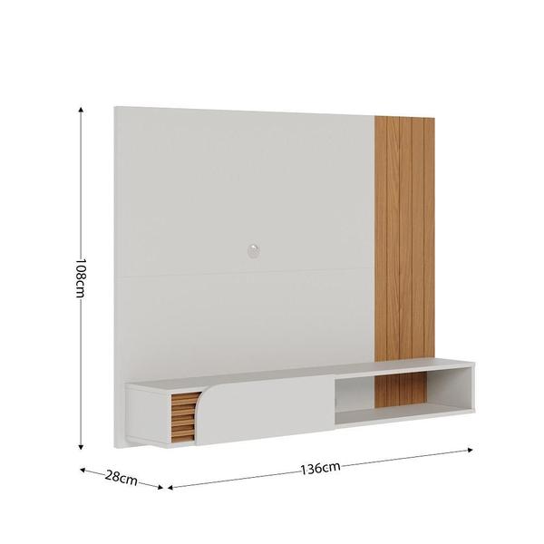 Imagem de Painel Suspenso Jurerê para TV de até 60 Polegadas Off White Matte/ Freijó - Colibri 