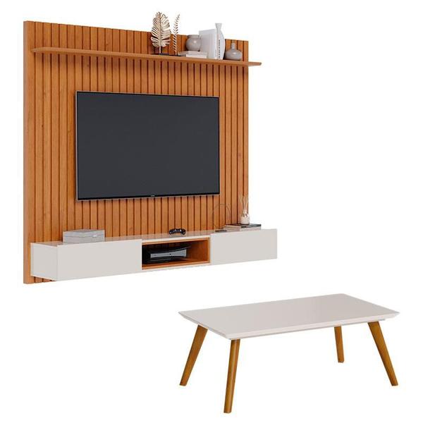 Imagem de Painel Suspenso Loft 1.8 com mesa de Centro Classic Nature Off White - Imcal