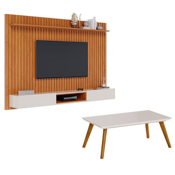 Imagem de Painel Suspenso Loft 2.2 com mesa de Centro Classic Nature Off White - Imcal