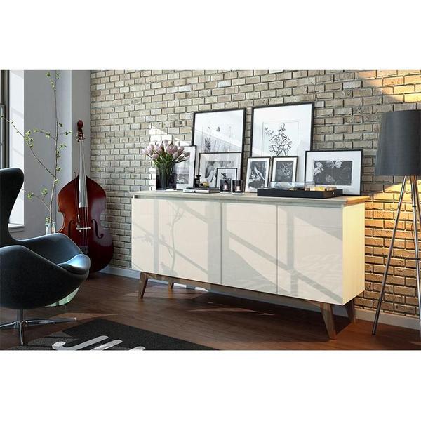 Imagem de Painel Suspenso Loft com Aparador Buffet Classic 1.8 Nature Off White - Imcal