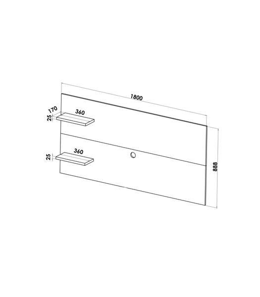 Imagem de Painel Suspenso para TV até 42 Polegadas 2 Prateleira 180 x 88cm Viero