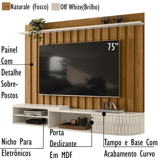 Imagem de Painel Suspenso TV 75 Pol 207 cm 2901 Naturale Off White MDT