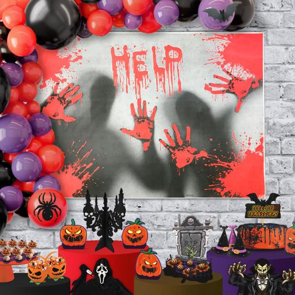 Imagem de Painel TNT Decoração Hallween HELP festa e Eventos 1,40m