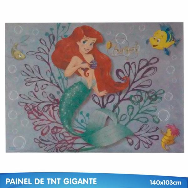 Imagem de Painel TNT grande Decoração Festa Ariel  pequena sereia