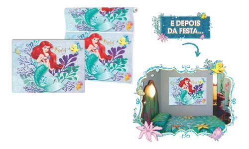 Imagem de Painel TNT grande Decoração Festa Ariel  pequena sereia