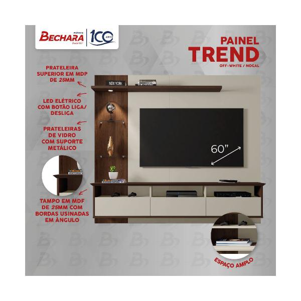 Painel Trend para TV até 60 Polegadas - Bechara Imagem de Painel Trend para TV até 60 Polegadas - Bechara