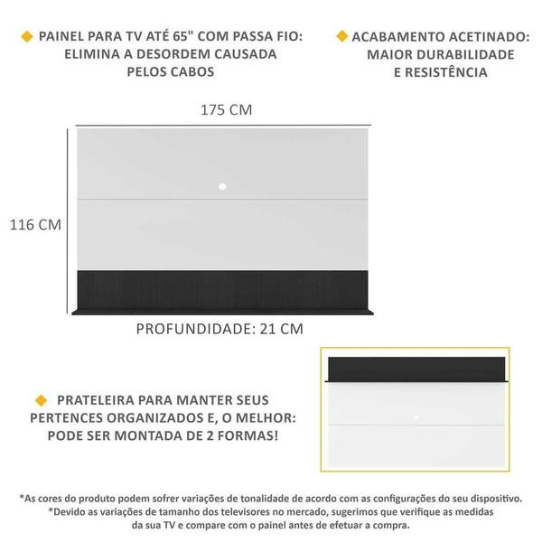 Imagem de Painel TV 65" com Prateleira Amsterdã Up Multimóveis V3641