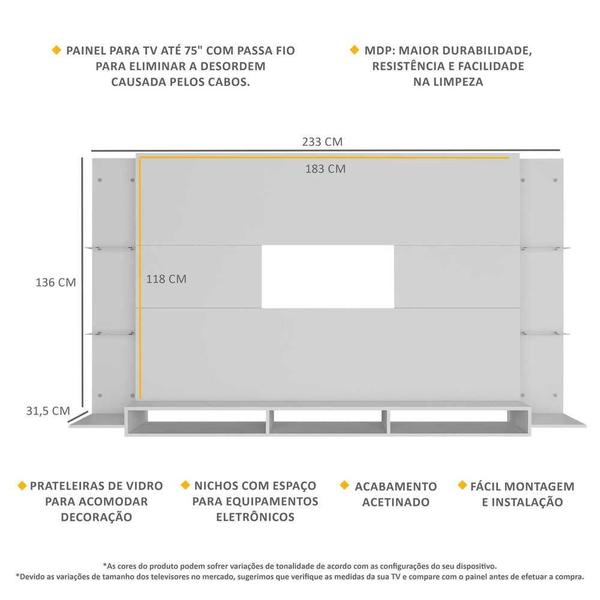 Imagem de Painel TV 75" Web Multimóveis MP1044 Branco