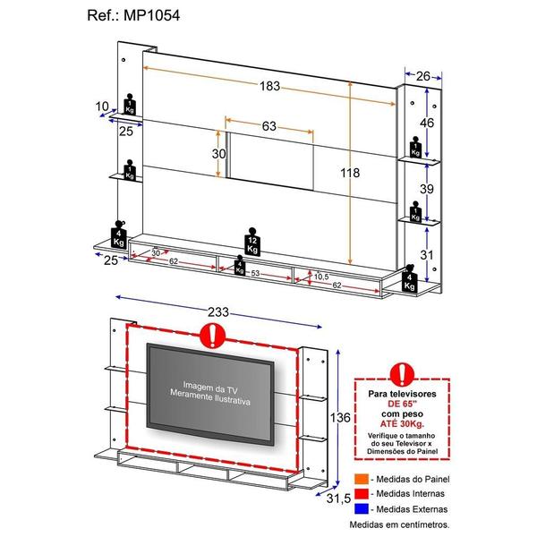 Imagem de Painel TV até 65 Polegadas Miami Multimóveis MP1054